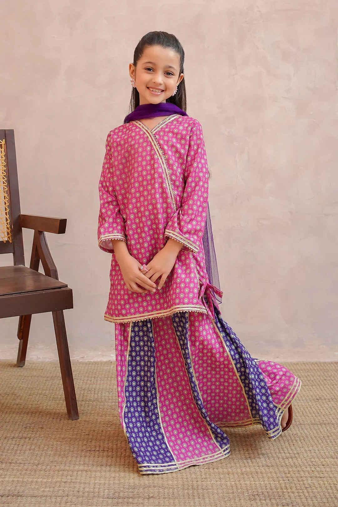 Ochre Girls Pret Printed Swiss Lawn 3 Piece Suit INDP-26 - Summer Collection