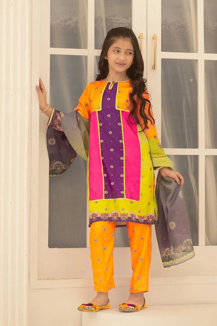 Ochre RTW Printed Girls 3 Piece Herringbone  COR-111 - Summer Collection