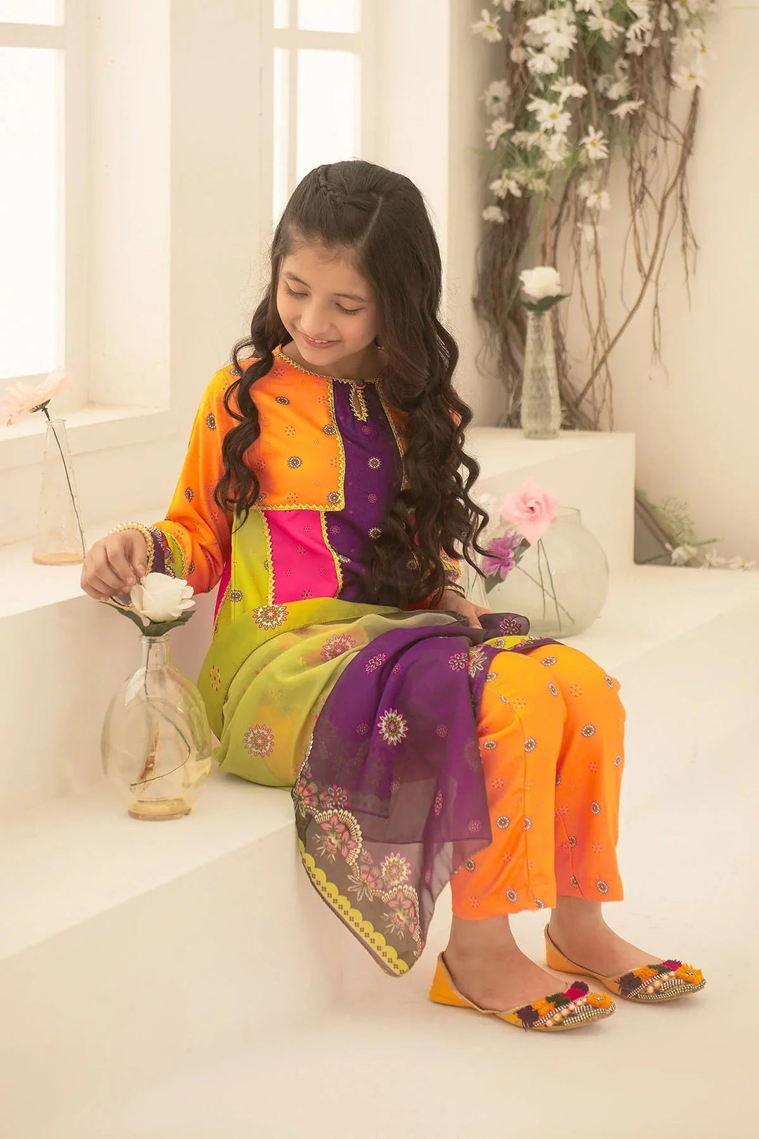 Ochre RTW Printed Girls 3 Piece Herringbone  COR-111 - Summer Collection