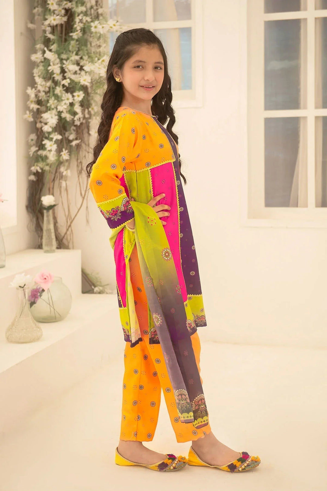 Ochre RTW Printed Girls 3 Piece Herringbone  COR-111 - Summer Collection