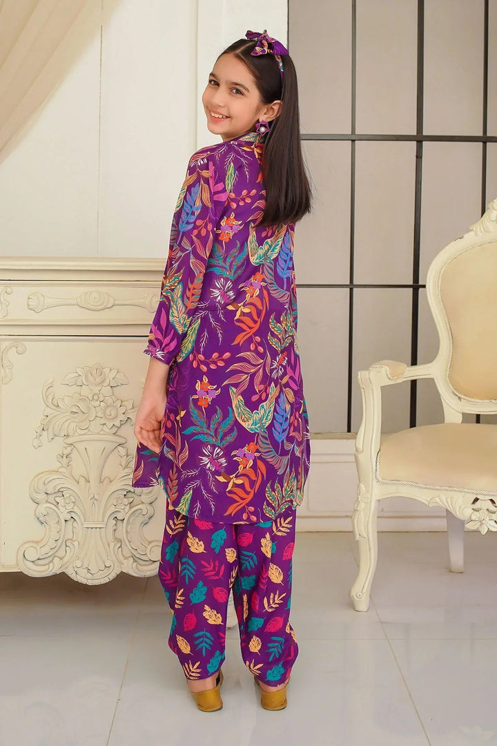 Ochre Girls Pret Printed Swiss Lawn 2 Piece Suit COR-126 - Summer Collection