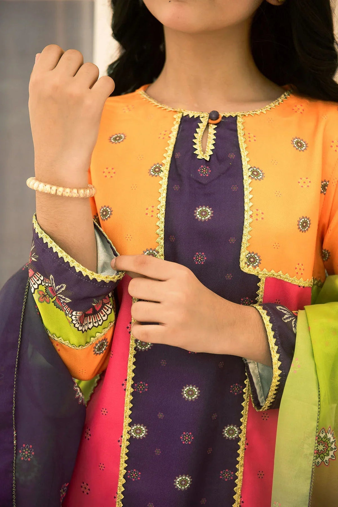 Ochre RTW Printed Girls 3 Piece Herringbone  COR-111 - Summer Collection