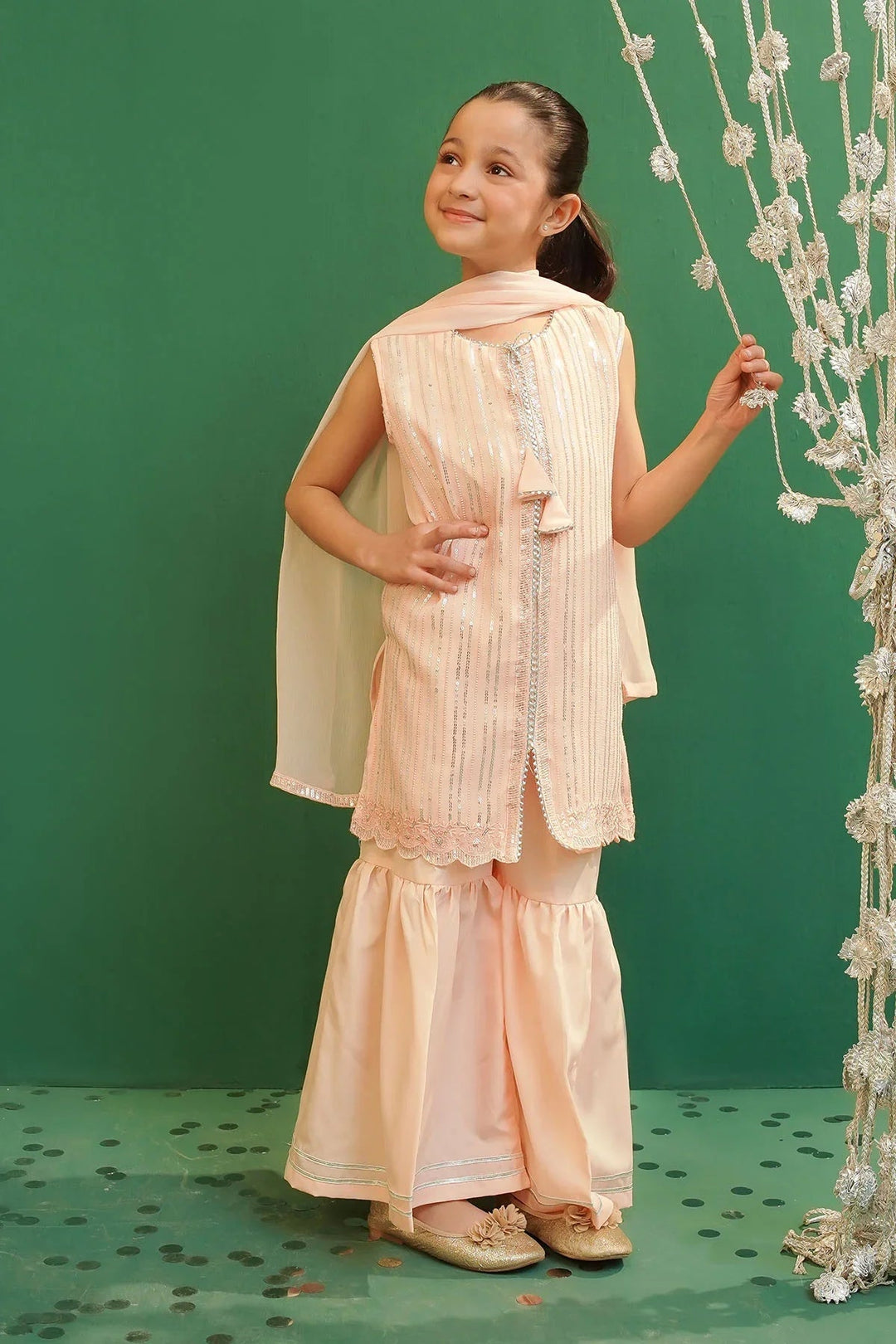 Ochre Girls Pret Embroidered Chiffon 3 Piece Suit INCF-18 - Summer Collection