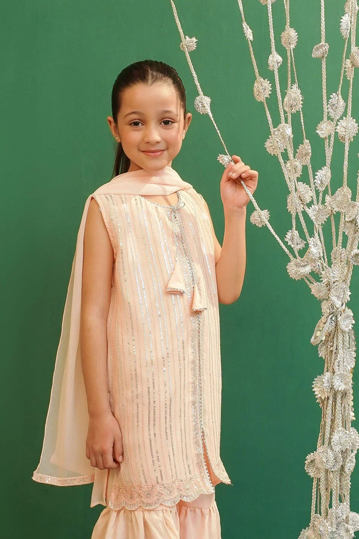 Ochre Girls Pret Embroidered Chiffon 3 Piece Suit INCF-18 - Summer Collection