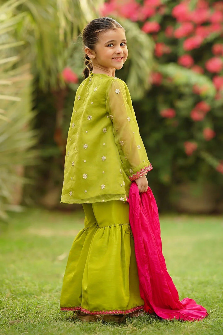 Ochre RTW Embroidered Girls 3 Piece Organza  INMHD-05 - Winter Collection