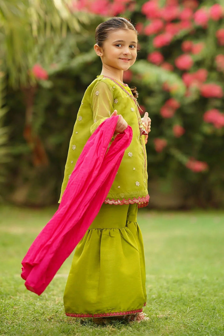 Ochre RTW Embroidered Girls 3 Piece Organza  INMHD-05 - Winter Collection