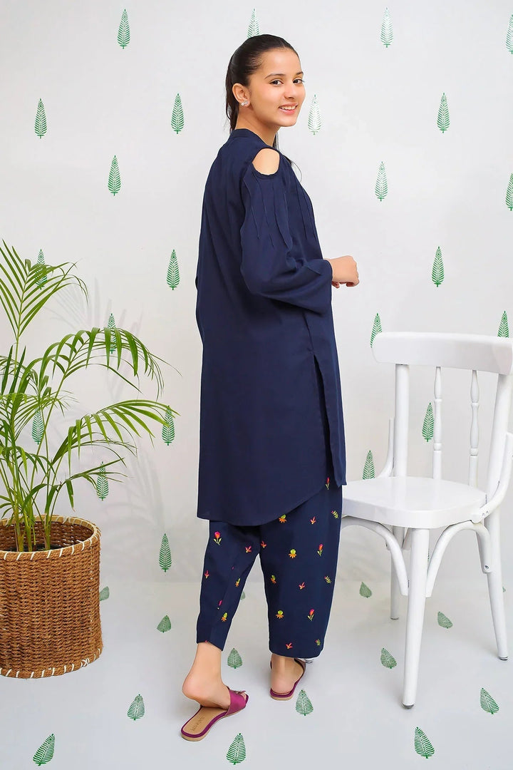 Ochre RTW Embroidered Girls 2 Piece Cotton  EMC-03 - Summer Collection