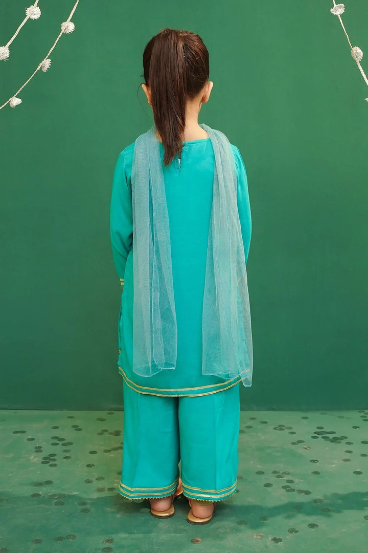 Ochre Girls Pret Embroidered Rod Silk 3 Piece Suit INCE-03 - Summer Collection