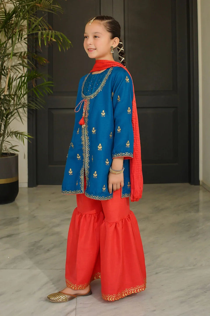 Ochre RTW Printed Girls 3 Piece Silk  INMHD-02 - Winter Collection