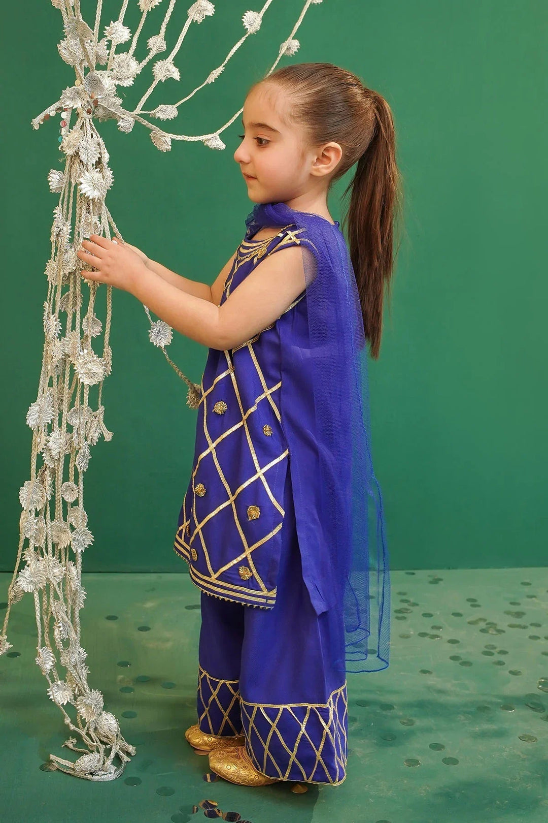 Ochre Girls Pret Embroidered Rod Silk 3 Piece Suit INCE-02 - Summer Collection