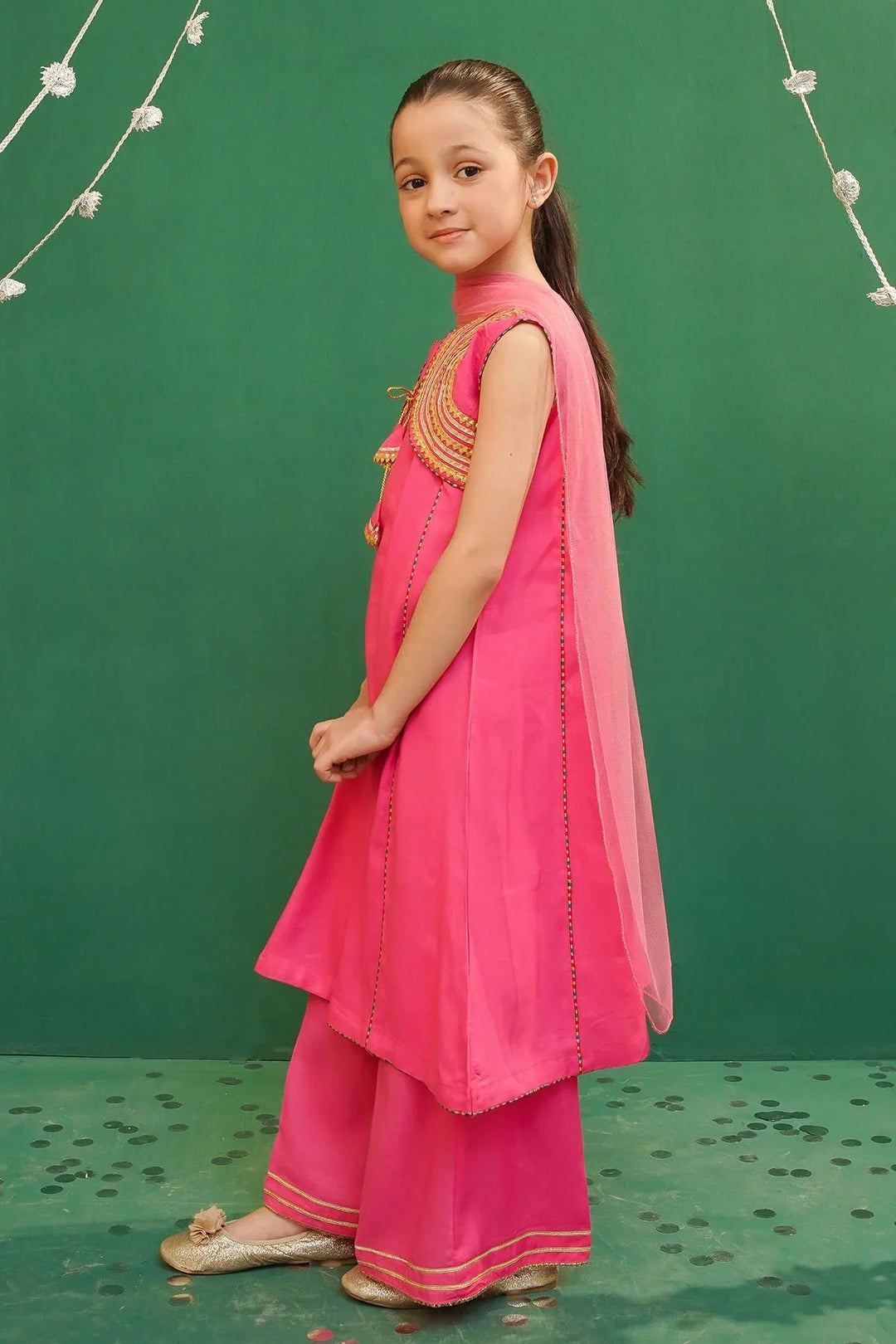 Ochre Girls Pret Embroidered Rod Silk 3 Piece Suit INCE-01 - Summer Collection