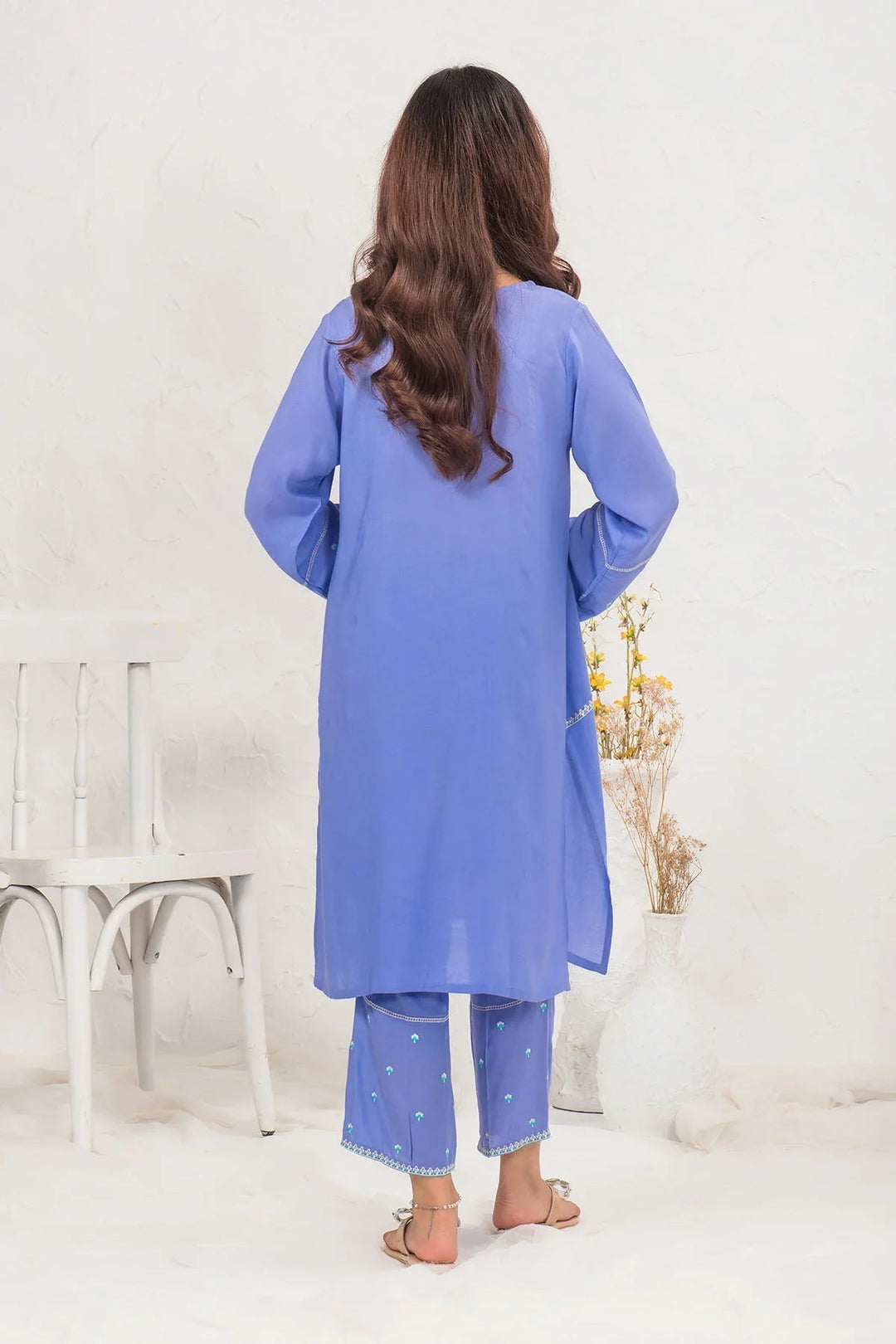 Ochre RTW Embroidered Girls 2 Piece Cotton  SOLE-05 - Summer Collection