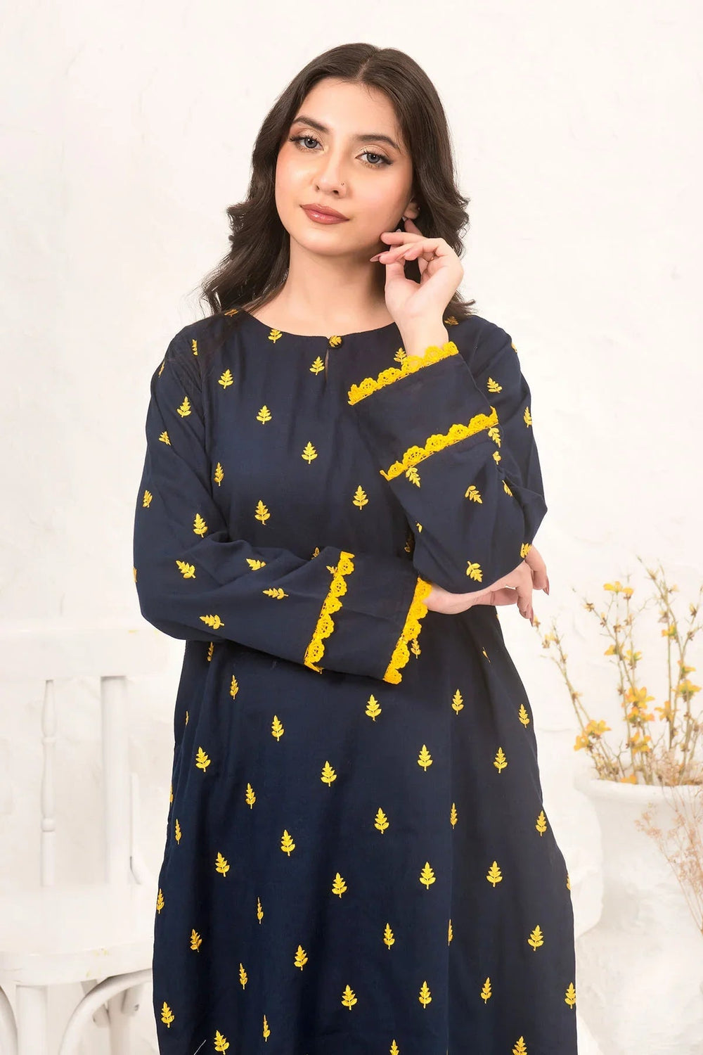 Ochre RTW Embroidered Girls 2 Piece Cotton  SOLE-02 - Summer Collection
