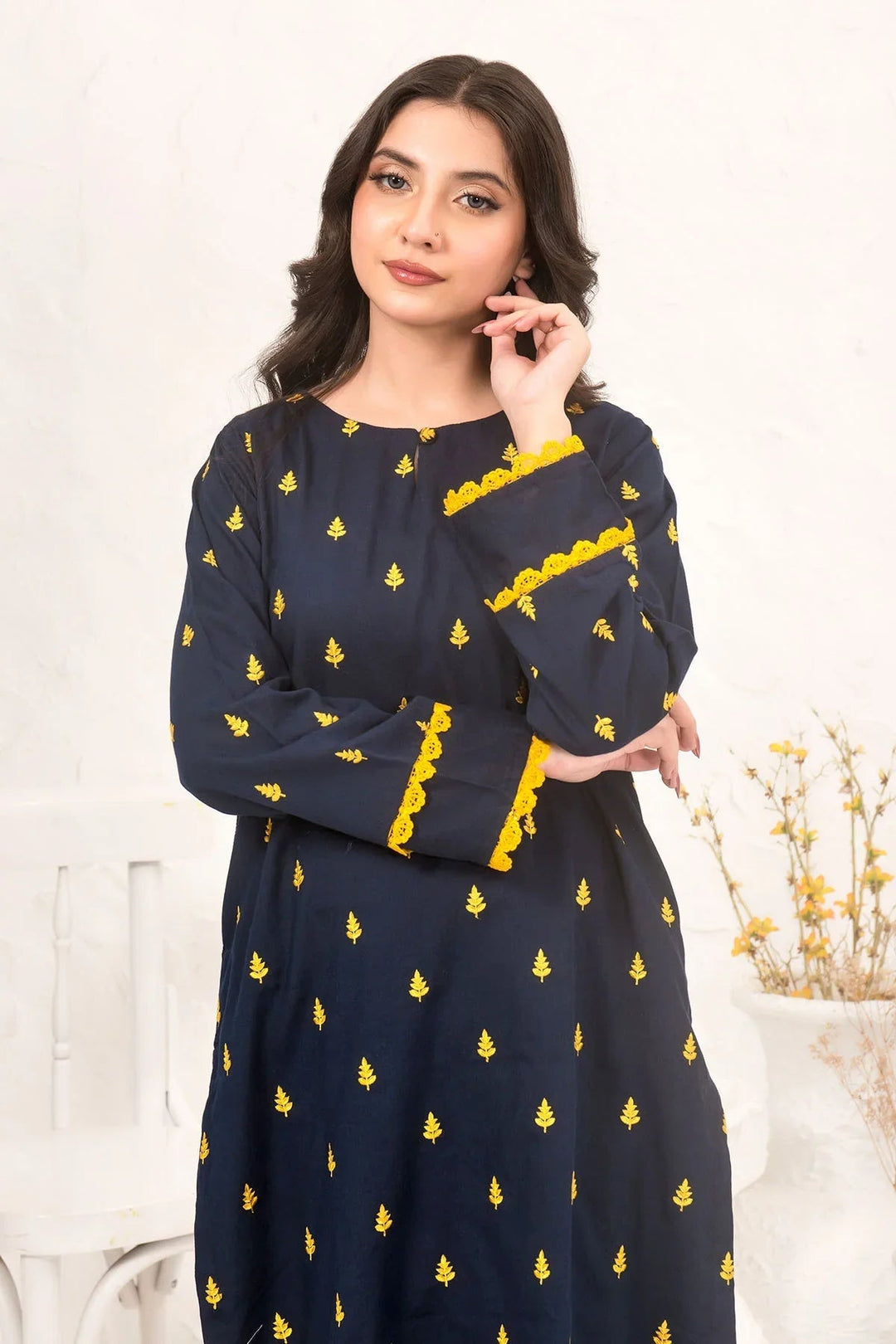 Ochre RTW Embroidered Girls 2 Piece Cotton  SOLE-02 - Summer Collection