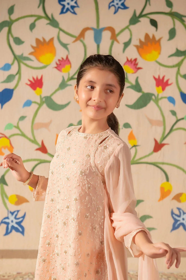 Ochre Girls Pret Embroidered Chiffon 3 Piece Suit EM-46 - Summer Collection