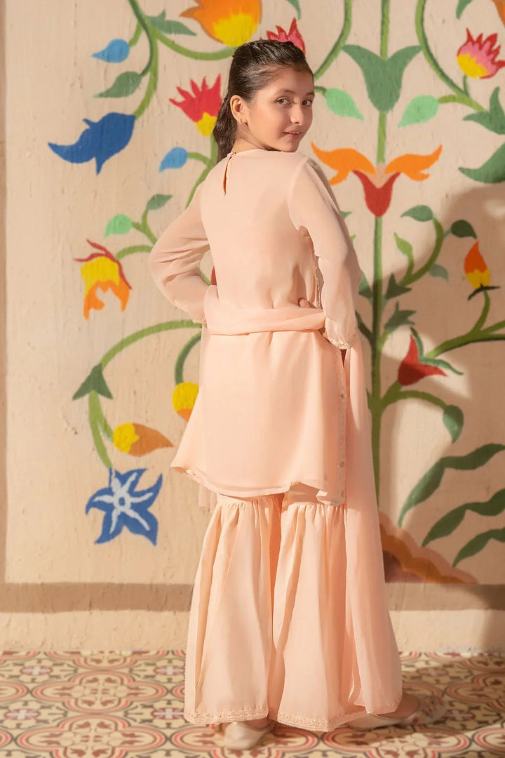 Ochre Girls Pret Embroidered Chiffon 3 Piece Suit EM-46 - Summer Collection