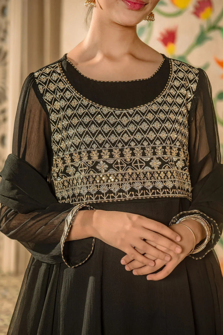 Ochre Girls Pret Embroidered Chiffon 3 Piece Suit EM-43 - Summer Collection