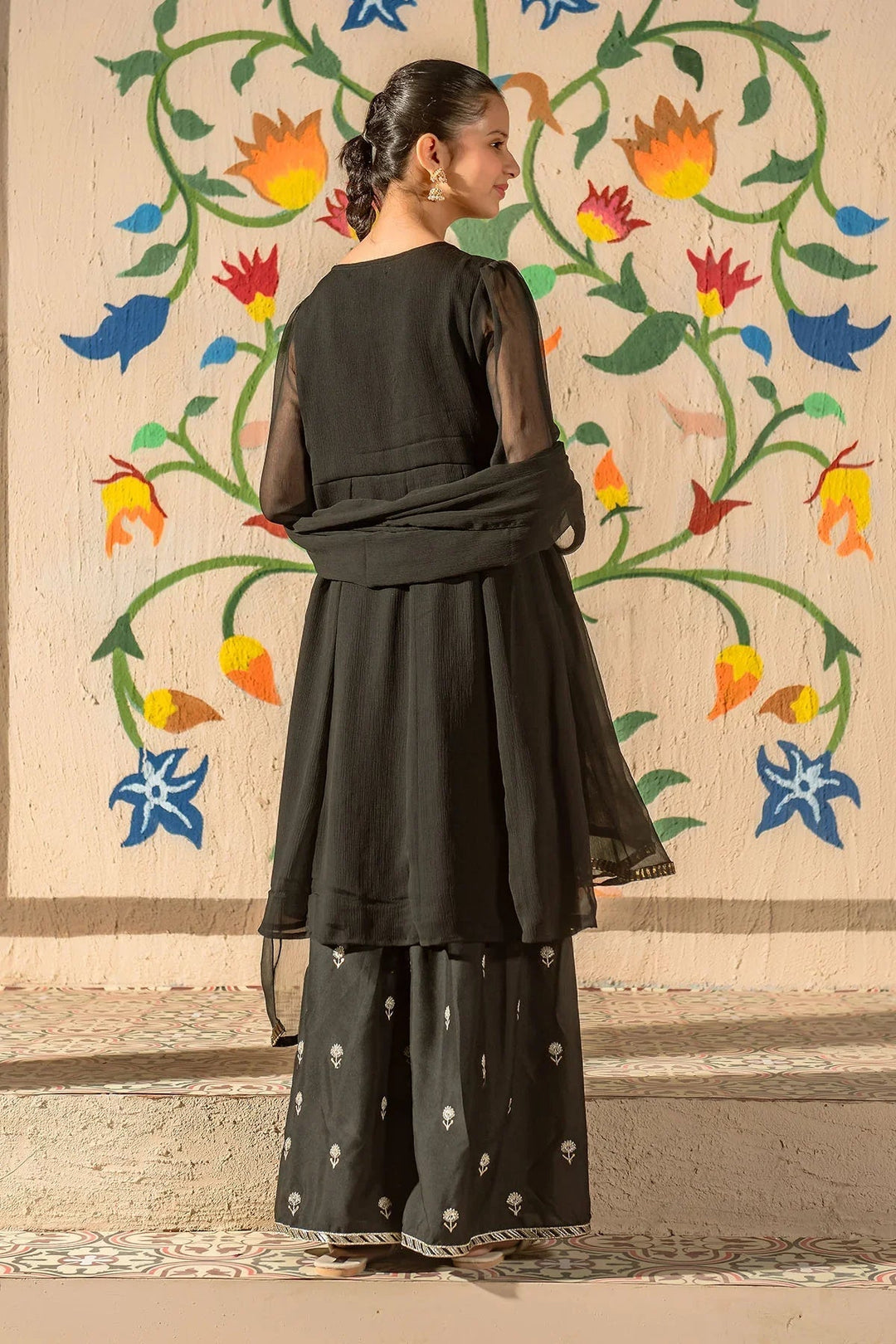 Ochre Girls Pret Embroidered Chiffon 3 Piece Suit EM-43 - Summer Collection