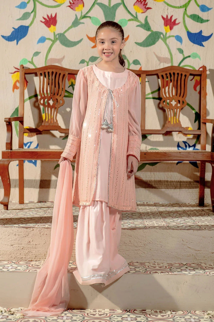 Ochre Girls Pret Embroidered Chiffon 3 Piece Suit EM-42 - Summer Collection