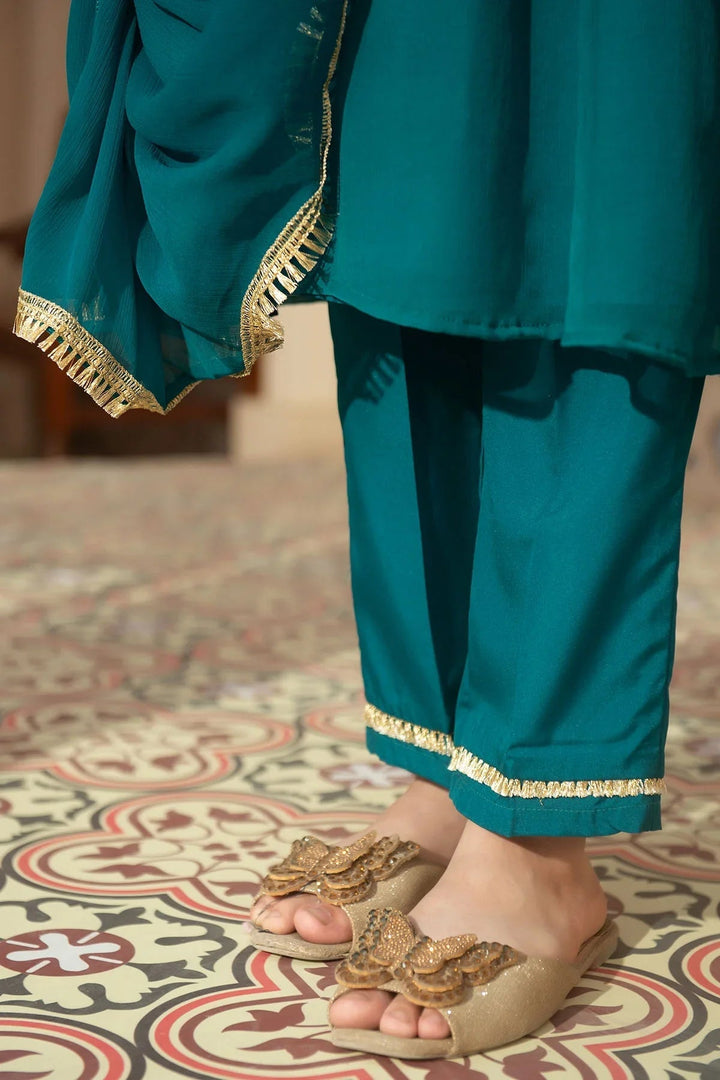 Ochre RTW Embroidered Girls 3 Piece Chiffon Hand Adda Work AC-74 - Summer Collection