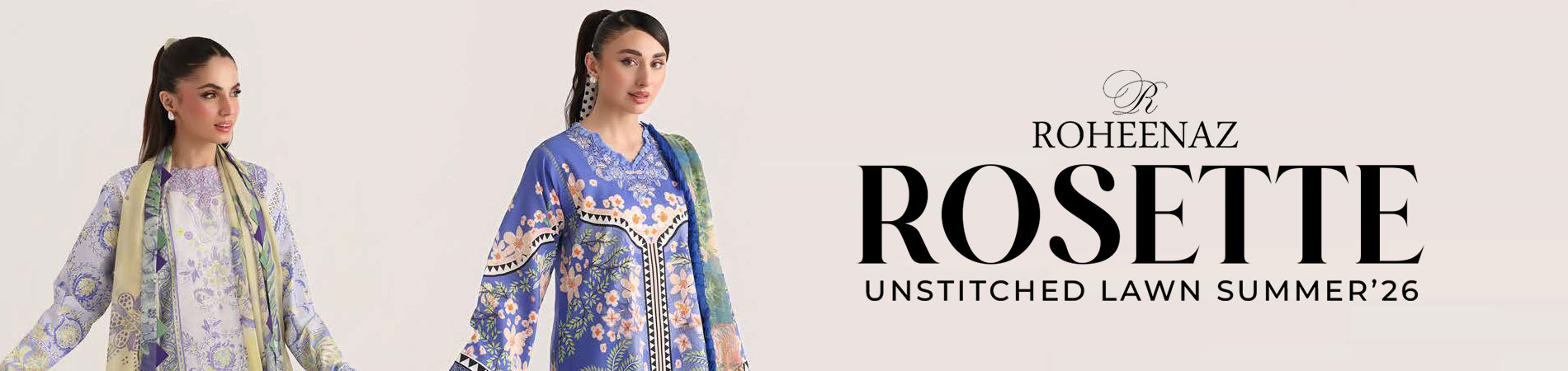 Whispered Florals by Roheenaz Unstitched Embroidered Lawn 3 Pcs Suit RNZ26UWF D-16 B LILY DRIFT - Summer