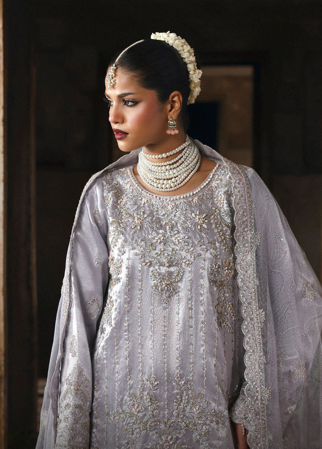 Romansiyyah by Emaan Adeel Embroidered Chiffon Suits Unstitched 3 Piece EA25RLF Aabroo - Formals Collection