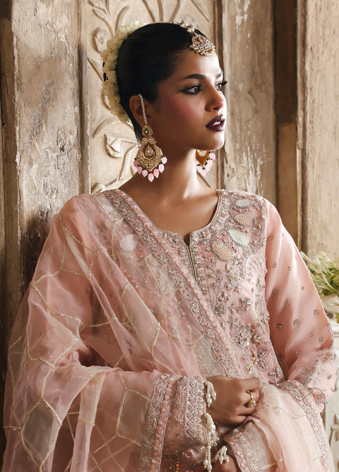 Romansiyyah by Emaan Adeel Embroidered Chiffon Suits Unstitched 3 Piece EA25RLF Gul Sheen - Formals Collection
