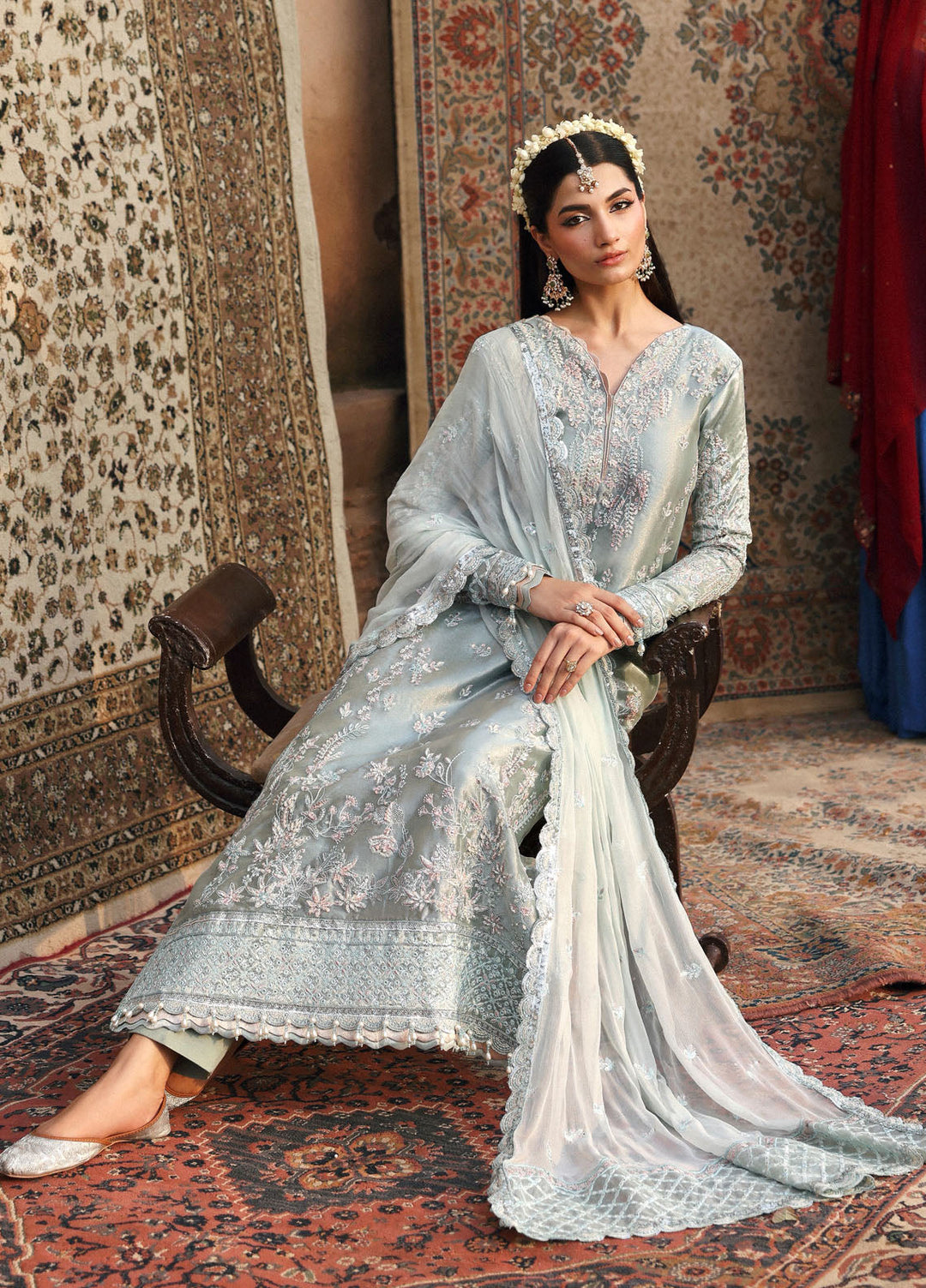 Romansiyyah by Emaan Adeel Embroidered Chiffon Suits Unstitched 3 Piece EA25RLF Shabeena - Formals Collection