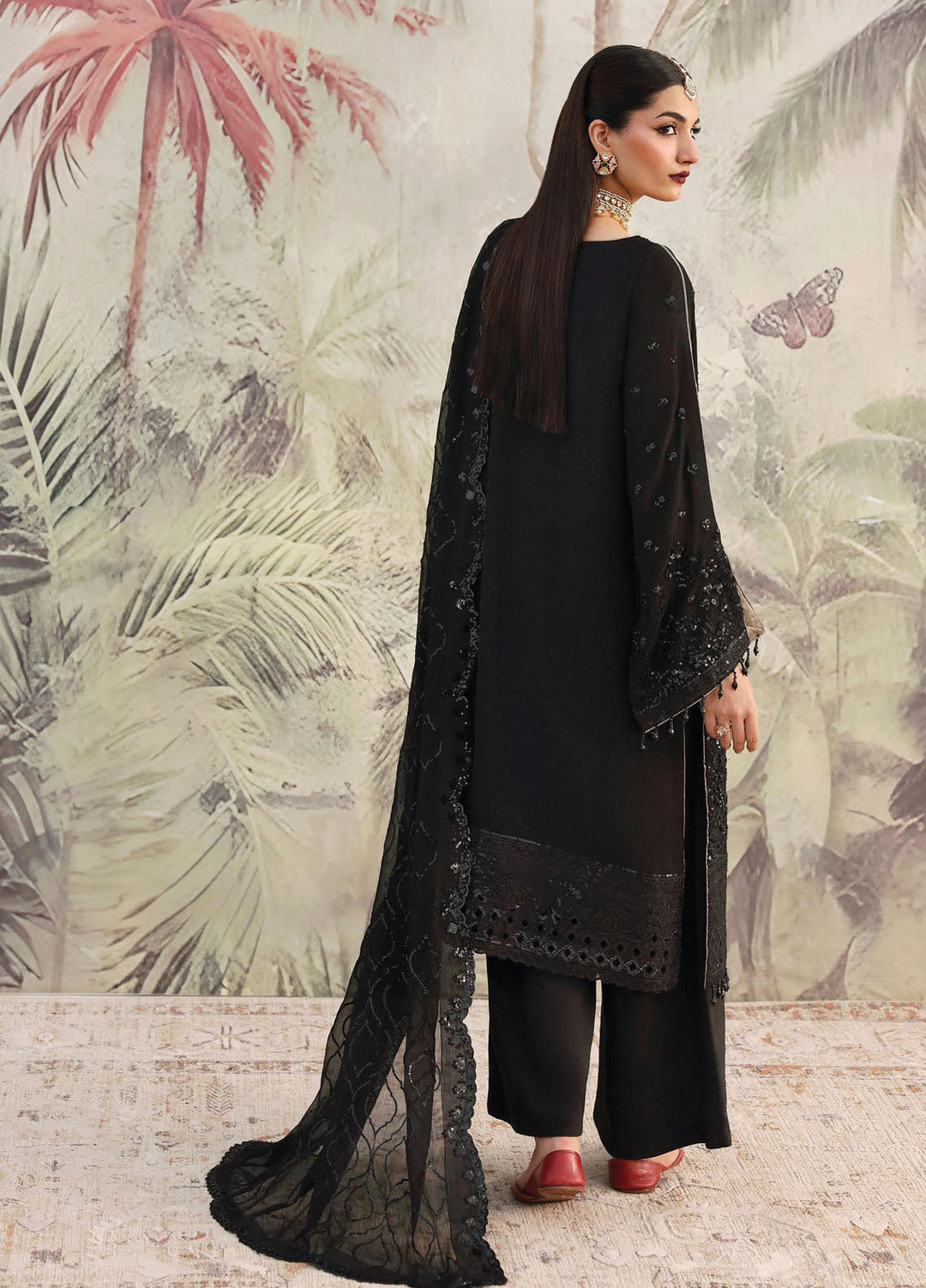 Romansiyyah by Emaan Adeel Embroidered Chiffon Suits Unstitched 3 Piece EA25RLF Zareenah - Formals Collection