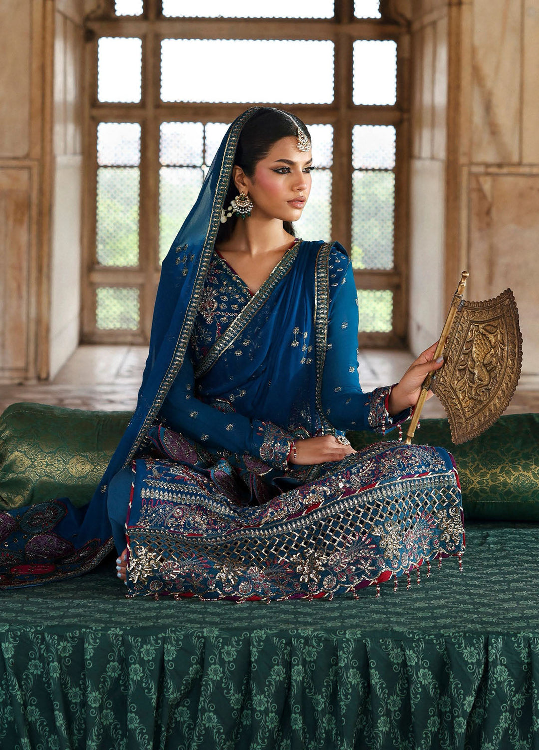 Romansiyyah by Emaan Adeel Embroidered Chiffon Suits Unstitched 3 Piece EA25RLF Zarq - Formals Collection