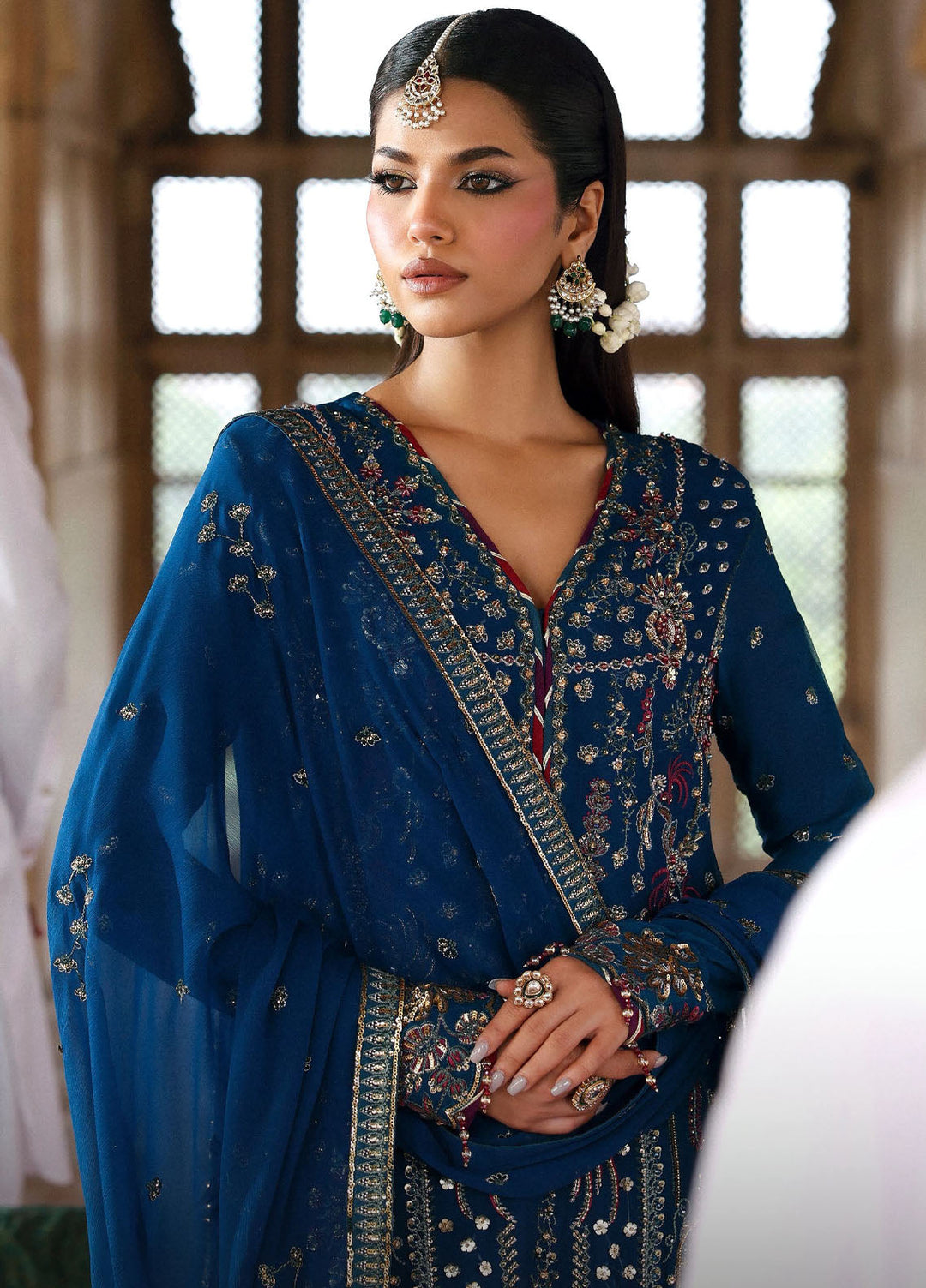 Romansiyyah by Emaan Adeel Embroidered Chiffon Suits Unstitched 3 Piece EA25RLF Zarq - Formals Collection