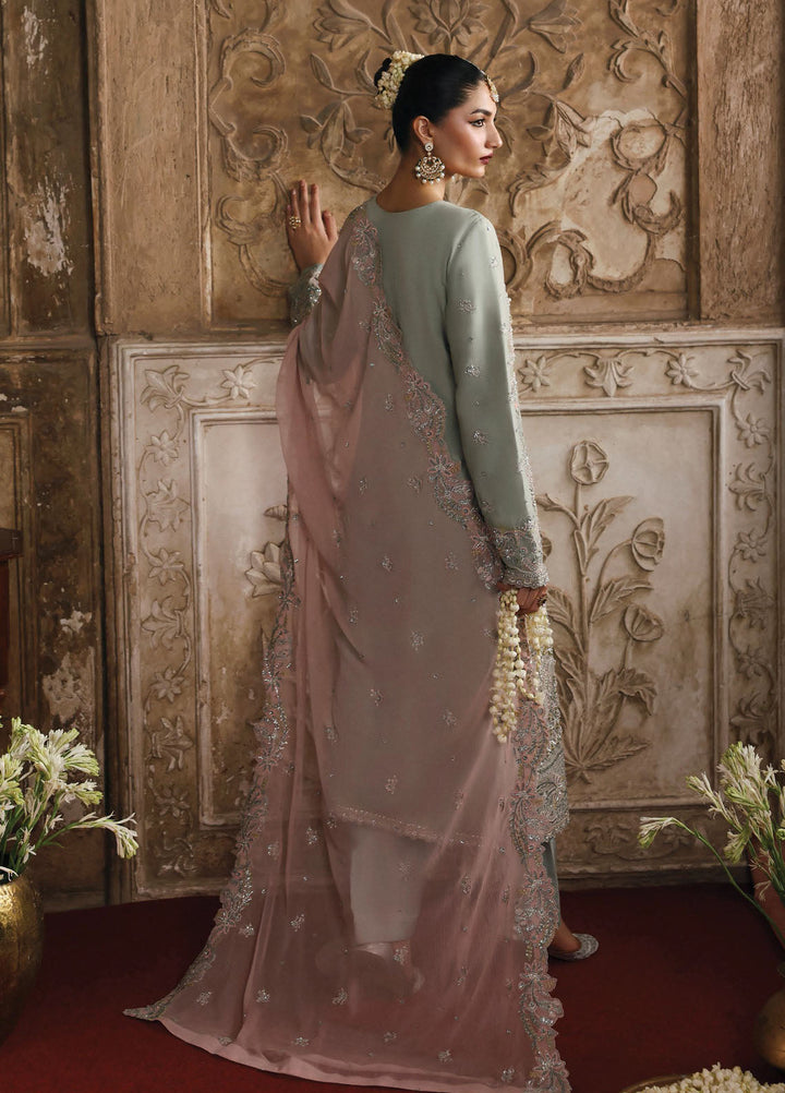 Romansiyyah by Eman Adeel Embroidered Chiffon Suits Unstitched 3 Piece EA25RLF Маhраri - Formals Collection