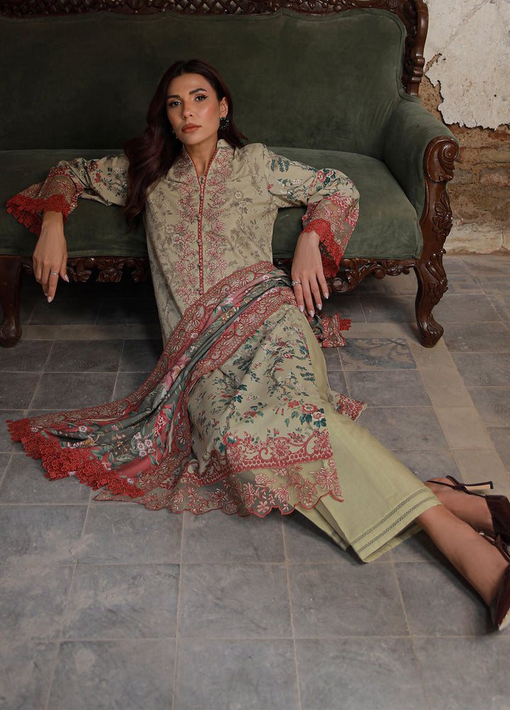 Sahar Embroidered Cotton Viscose Suits Unstitched 3 Piece SHR25FU AW1-25-17 Rose Dust - Winter Collection