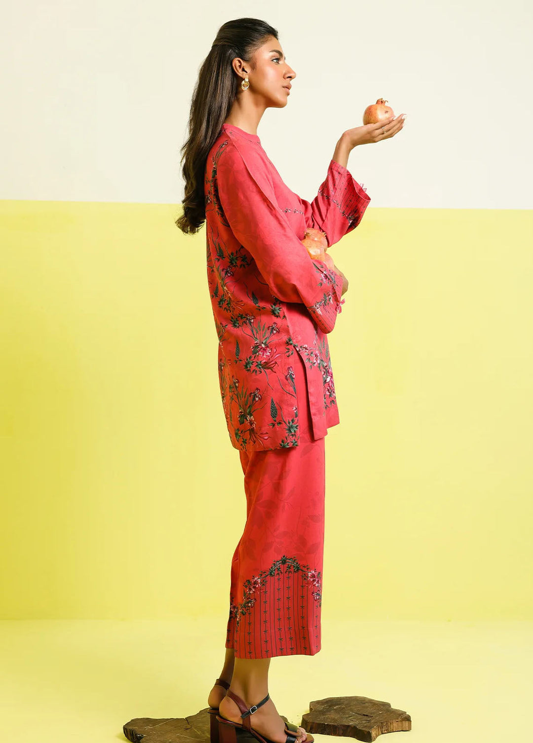 Elara by Sahar Embroidered Marina Twill Suits Unstitched 2 Piece SHR25EP Rosewater Bloom - Winter Collection