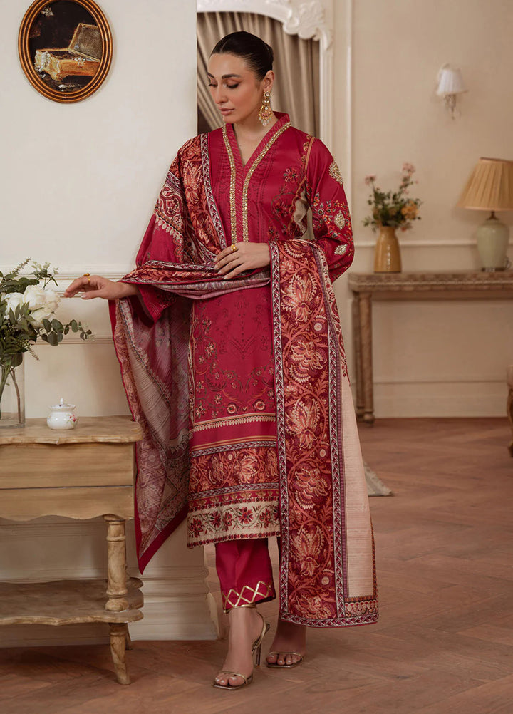 Veloure by Gulaal Embroidered Silk Suits Unstitched 3 Piece GL25VU GS - 01 Rosewood Majesty - Festive Collection