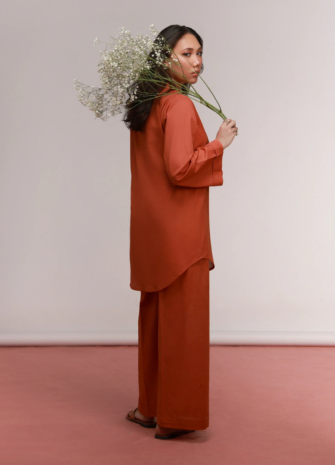 House of Meem RTW Solids Linen 2 Piece Suit Clay Casual Collection