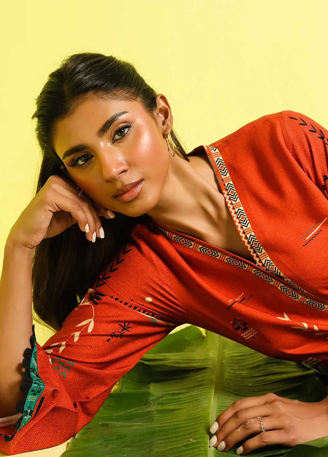 Elara by Sahar Embroidered Marina Twill Suits Unstitched 2 Piece SHR25EP Rustic Aztec - Winter Collection