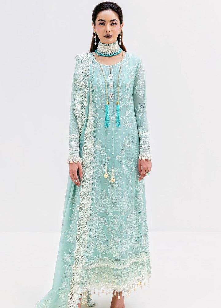 Luxe Serene by Imrozia Premium Pret Embroidered Georgette 3 Piece Suit S-1087 Aqua