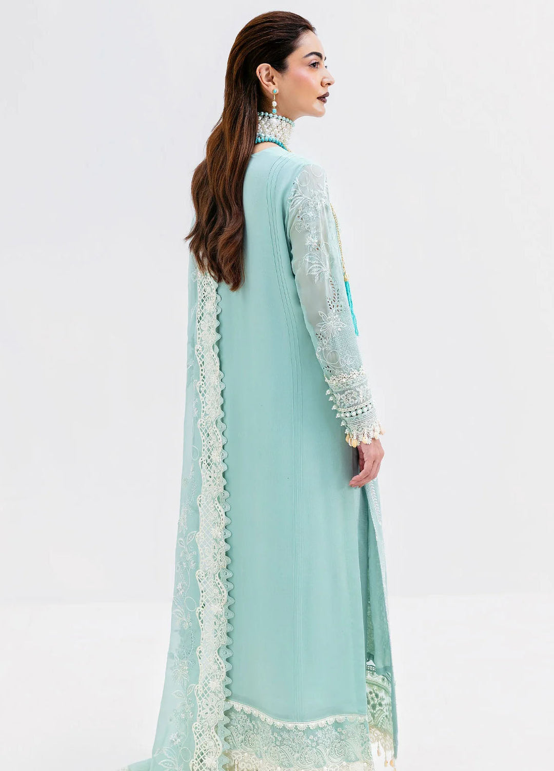 Luxe Serene by Imrozia Premium Pret Embroidered Georgette 3 Piece Suit S-1087 Aqua