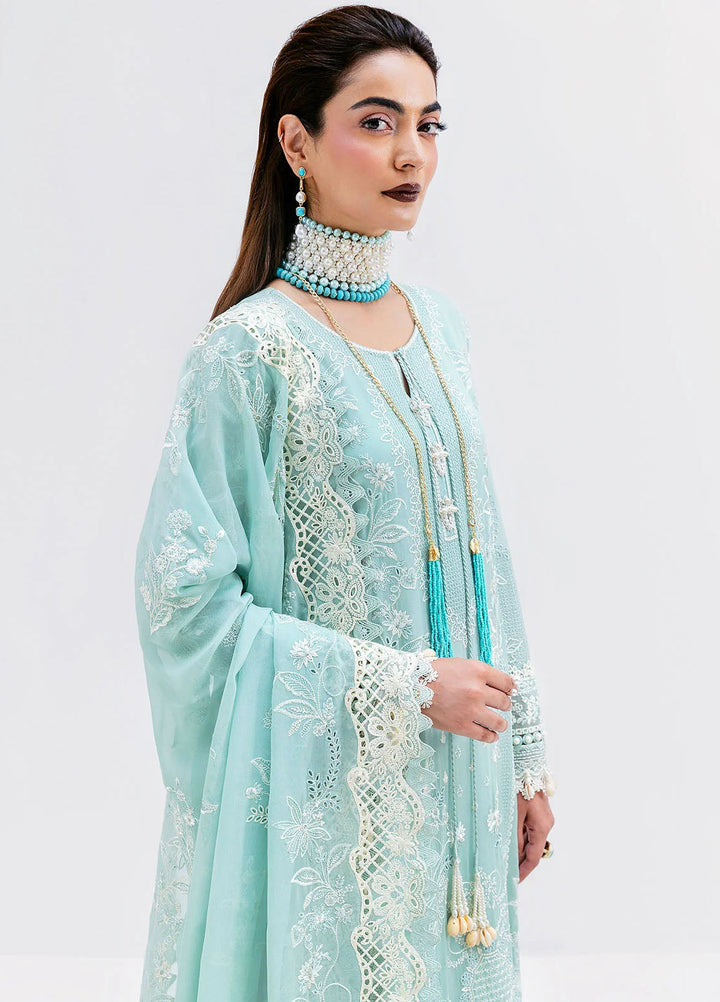 Luxe Serene by Imrozia Premium Pret Embroidered Georgette 3 Piece Suit S-1087 Aqua