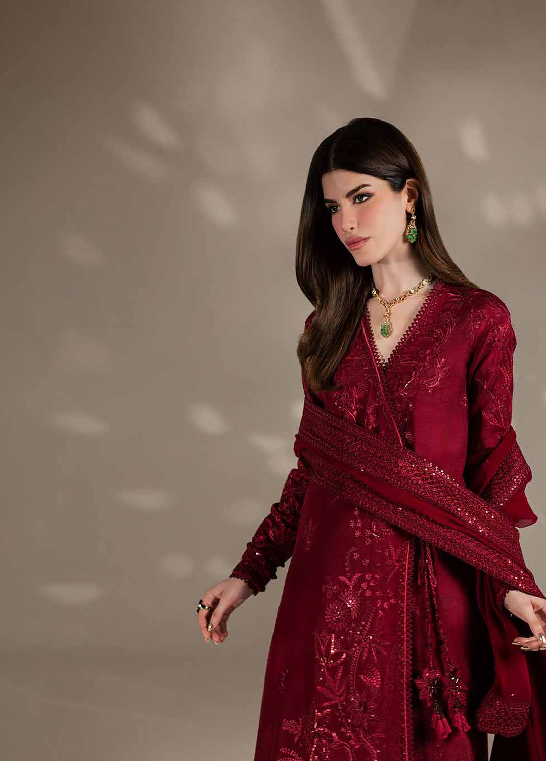 The Silk by Nureh Unstitched Embroidered Premium Silk 3 Piece Suit NU26USF S-32 - Festive Collection