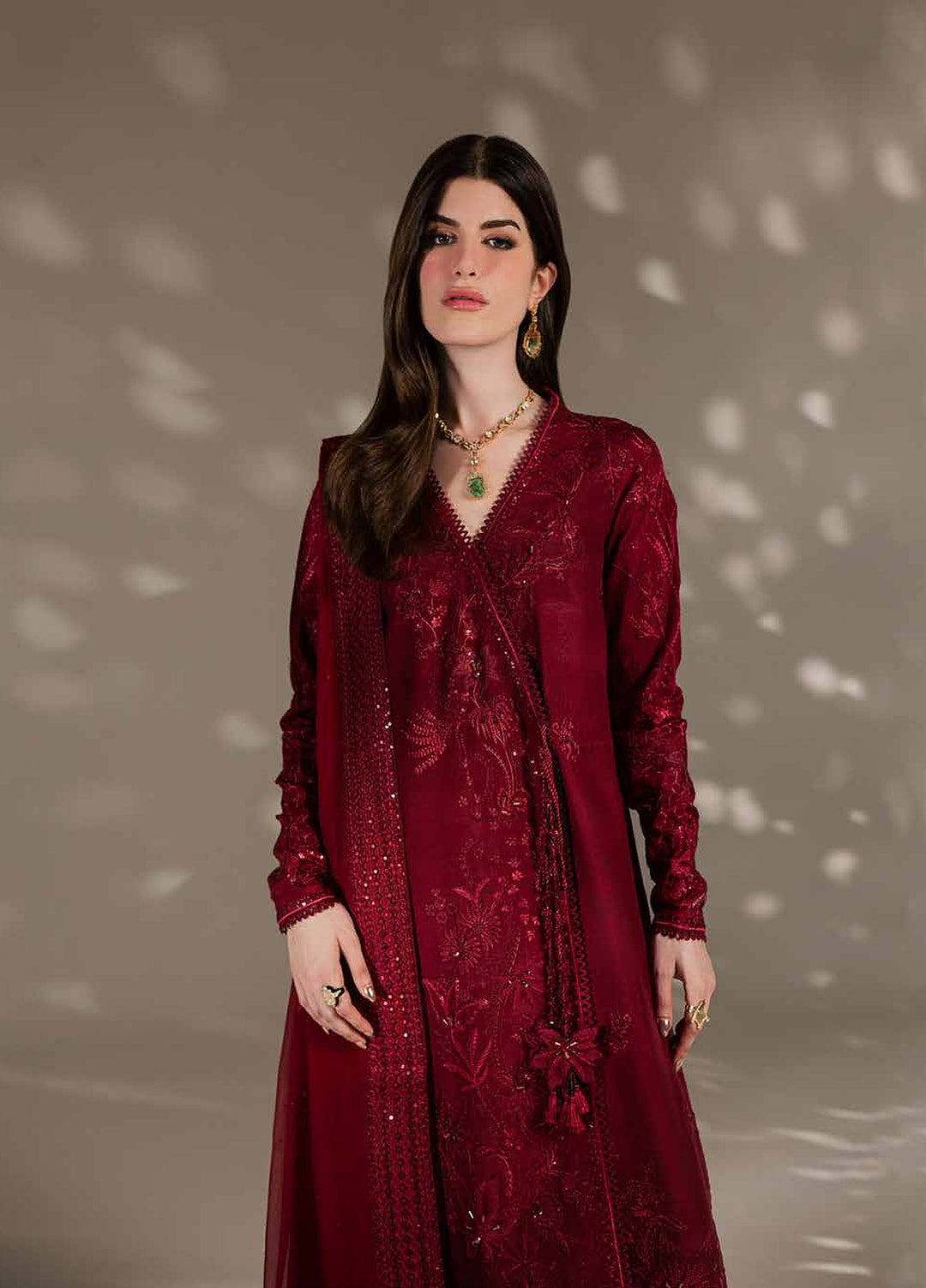 The Silk by Nureh Unstitched Embroidered Premium Silk 3 Piece Suit NU26USF S-32 - Festive Collection