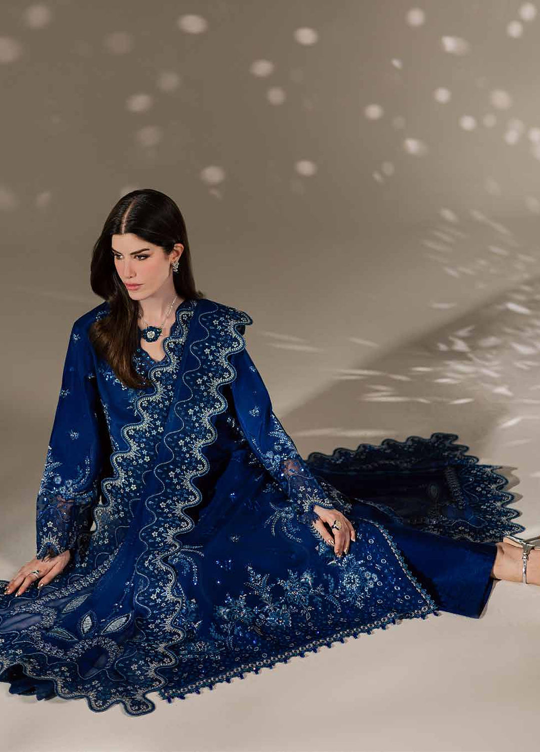 The Silk by Nureh Unstitched Embroidered Premium Silk 3 Piece Suit NU26USF S-34 - Festive Collection