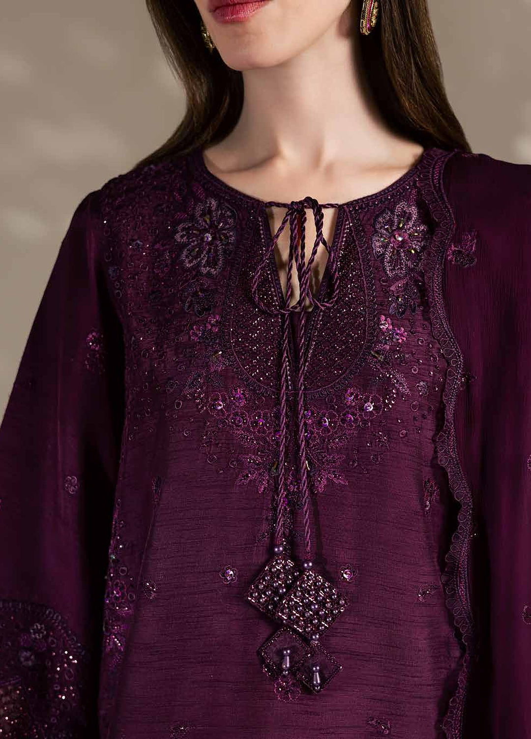 The Silk by Nureh Unstitched Embroidered Premium Silk 3 Piece Suit NU26USF S-36 - Festive Collection