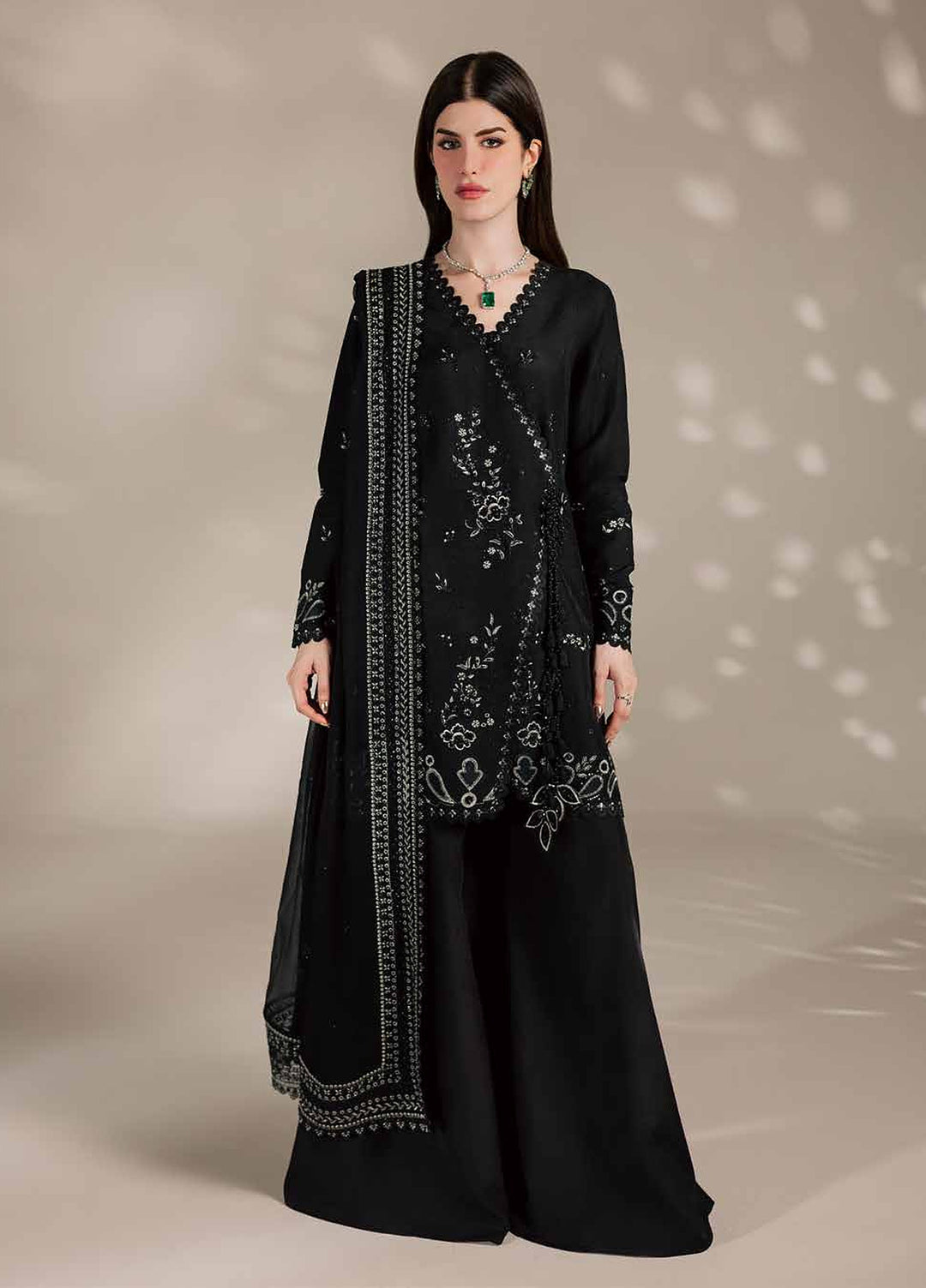 The Silk by Nureh Unstitched Embroidered Premium Silk 3 Piece Suit NU26USF S-37 - Festive Collection