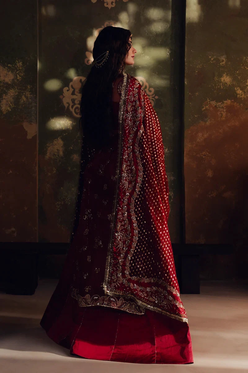 Jahan Ara by Zarposh Unstitched Embroidered Organza 3 Piece Suit ZP26UWJ SITARA - Wedding Collection