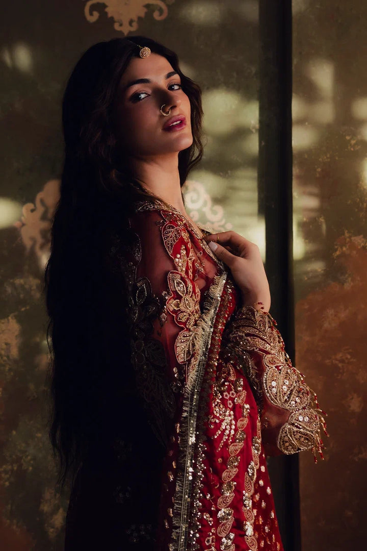 Jahan Ara by Zarposh Unstitched Embroidered Organza 3 Piece Suit ZP26UWJ SITARA - Wedding Collection