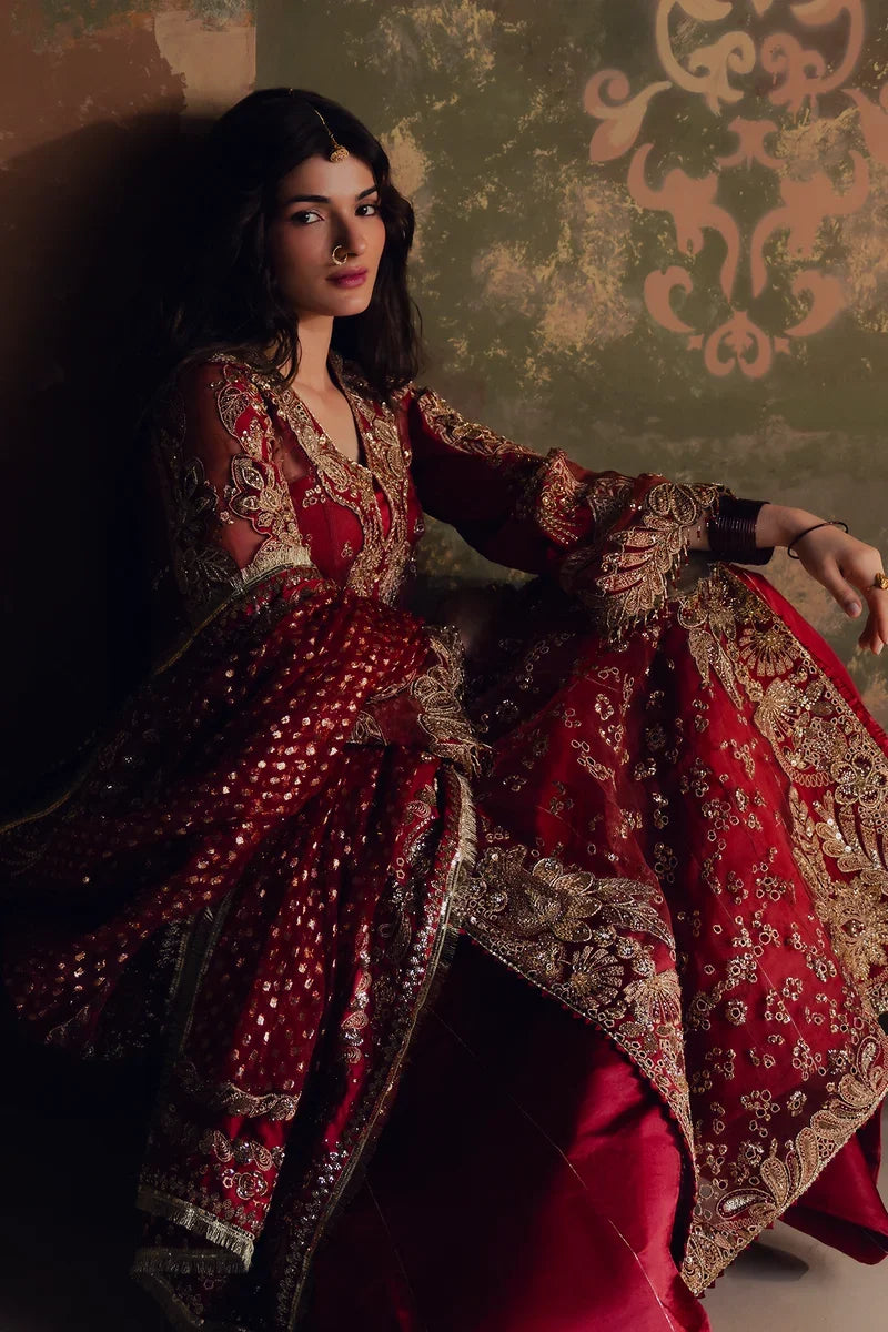 Jahan Ara by Zarposh Unstitched Embroidered Organza 3 Piece Suit ZP26UWJ SITARA - Wedding Collection
