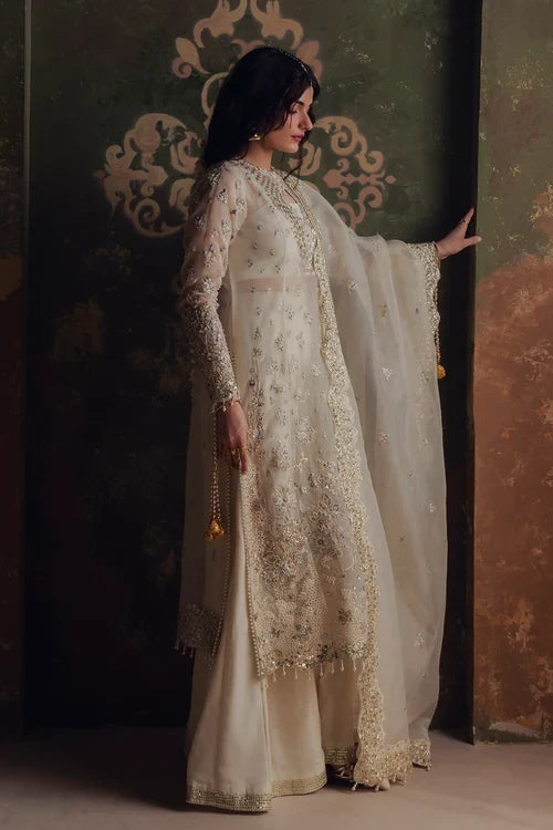 Jahan Ara by Zarposh Unstitched Embroidered Organza 3 Piece Suit ZP26UWJ ROSHANAY - Wedding Collection
