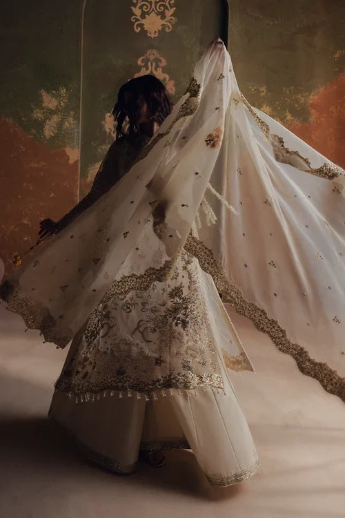 Jahan Ara by Zarposh Unstitched Embroidered Organza 3 Piece Suit ZP26UWJ ROSHANAY - Wedding Collection